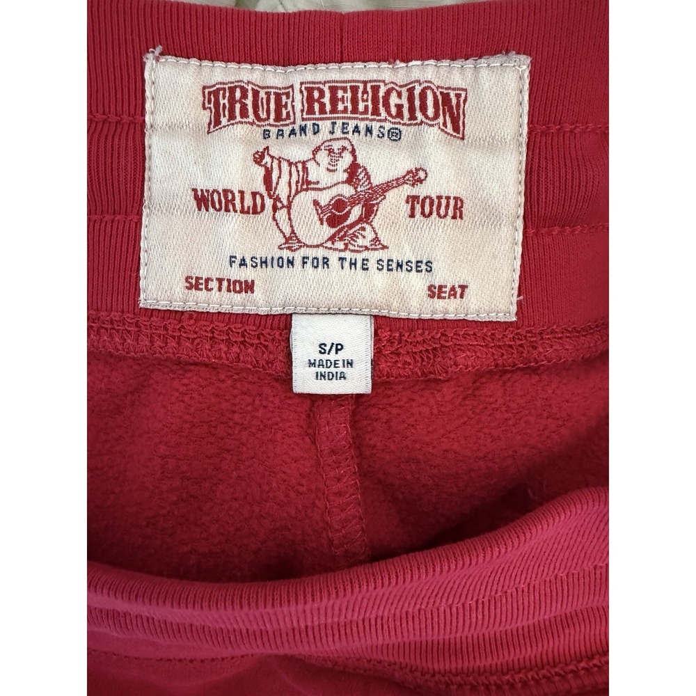 True Religion Pants Mens S Red Motocross Tapered Fit Joggers Embroidered Pockets - Picture 2 of 11